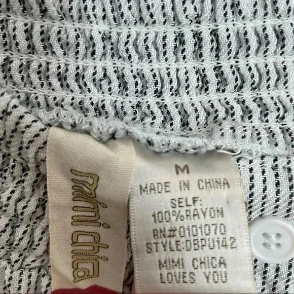 Mimi Chica Off Shoulder Dress Lightweight Striped M - Picture 4 of 4